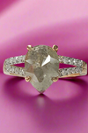 14kt RG 2ct Pear Salt and Pepper Diamond Engagement Ring