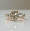 14kt RG 2ct Pear Salt and Pepper Diamond Engagement Ring