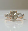 14kt RG 2ct Pear Salt and Pepper Diamond Engagement Ring