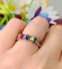 Sterling Silver Rainbow CZ Ring