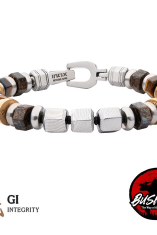 Stainless Steel INOX Men's Bushido GI Integrity Virtue Bracelet