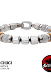 Stainless Steel INOX Men's Bushido CHUGI Duty and Loyalty Virtue Bracelet