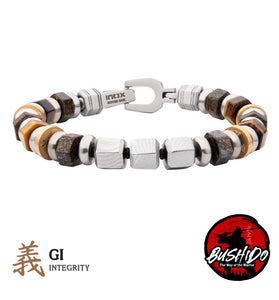 integrity bracelet with bronzite and tigers eye beads