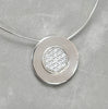 Sterling silver CZ disc necklace pendant with round pavé crystal design