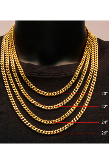 18K Gold Plated Miami Cuban Chain Necklace