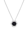 Sterling Silver Hexagon Black Enamel Pendant