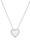 Sterling Silver White Enamel Heart Pendant