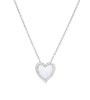 Sterling Silver White Enamel Heart Pendant