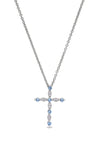 Sterling Silver Aquamarine Cross Pendant