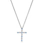 Sterling Silver Aquamarine Cross Pendant