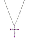 Sterling Silver Ruby Cross Pendant