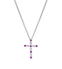 Sterling Silver Ruby Cross Pendant