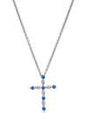 Sterling Silver Sapphire Cross Pendant