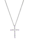 Sterling Silver Pink Sapphire Cross Pendant