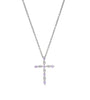 Sterling Silver Pink Sapphire Cross Pendant