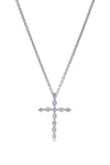 Sterling Silver Blue Topaz Cross Pendant