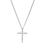 Sterling Silver Blue Topaz Cross Pendant