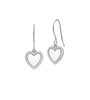 Sterling Silver White Enamel Heart Earrings