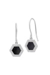 Sterling Silver Hexagon Enamel Earrings