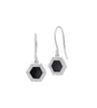 Sterling Silver Hexagon Enamel Earrings