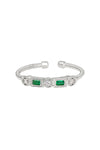 Sterling Silver Emerald Cuff Ring