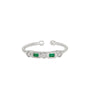 Sterling Silver Emerald Cuff Ring