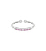 Sterling Silver Lab Pink Sapphire Cuff Ring