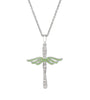 Sterling Silver Peridot Angel Cross Pendant with Chain