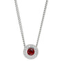 Sterling Silver Garnet Halo Pendant