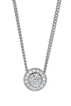 Sterling Silver CZ Halo Pendant