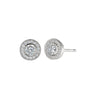 Sterling Silver CZ Halo Stud Earrings