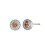 Sterling Silver Citrine Halo Stud Earrings