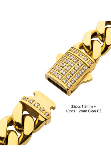 Gold IP Miami Cuban Chain Bracelet