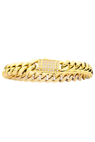 Gold IP Miami Cuban Chain Bracelet