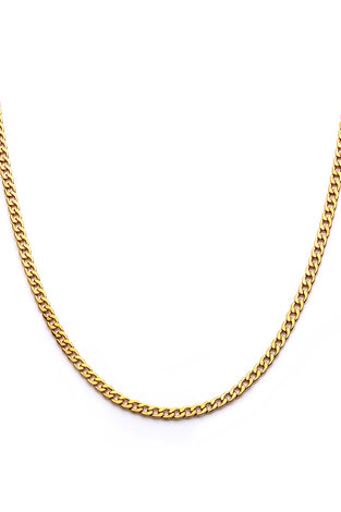  Gold IP Classic Curb Chain Necklace