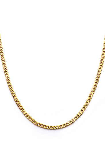  Gold IP Classic Curb Chain Necklace