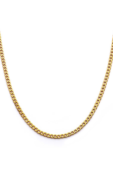 Gold-tone curb chain necklace with a single continuous link chain