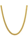  Gold IP Diamond Cut Curb Chain Necklace