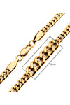  Gold IP Diamond Cut Curb Chain Necklace