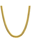 18K Gold IP Dome Curb Chain Necklace