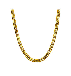 18K Gold IP Dome Curb Chain Necklace
