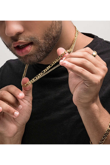 Gold Plated Figaro Chain Necklace