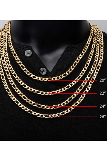 Gold Plated Figaro Chain Necklace