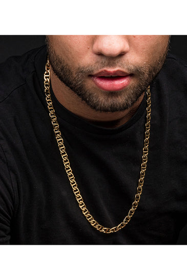 Gold Plated Mariner Link Chain Necklace