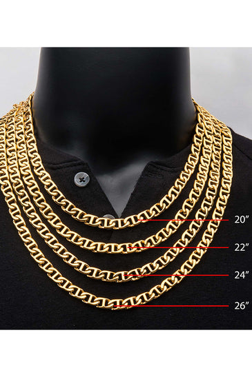 Gold Plated Mariner Link Chain Necklace