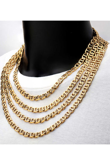 Gold Plated Mariner Link Chain Necklace