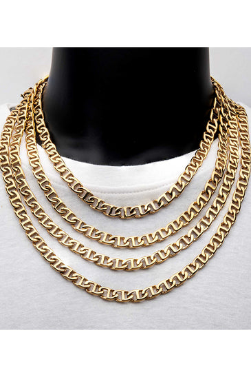 Gold Plated Mariner Link Chain Necklace