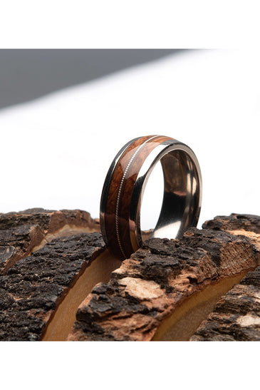 Titanium Whiskey Barrel Ring