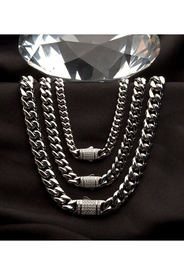 Men's Stainless Steel 8mm Miami Cuban Chain Necklace