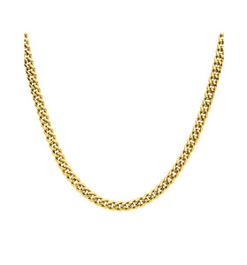 18K Gold Plated Miami Cuban Chain Necklace with Lab-grown Diamonds
